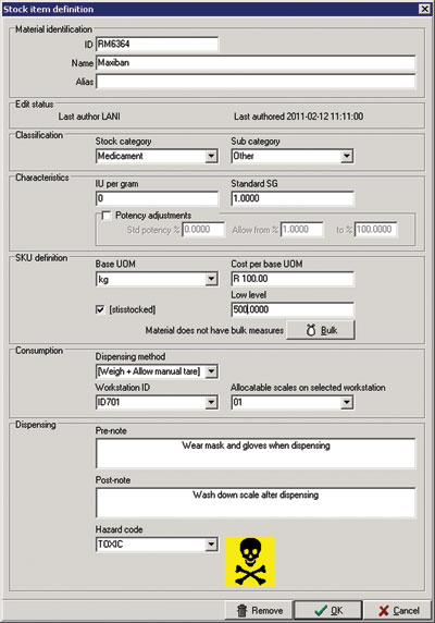 Figure 3. The impact of changing physical characteristics of materials means that changes to an item master record should be traceable